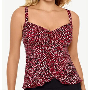 Swim Solutions V-Neck Ruffle Bottom Tankini Top